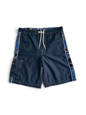 GAP Y2K Vintage Surfer Swim Board Shorts with Blue Floral Side Panels